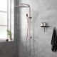 10 inch 250mm Square Brushed Nickel Twin Shower Station Top Water Inlet